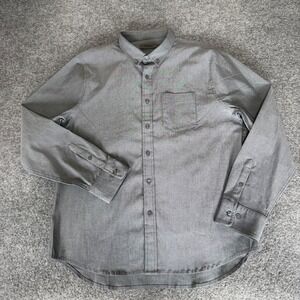 Proof Huckberry Button Down Shirt Mens XL Gray Long Sleeve Stretch Travel Casual